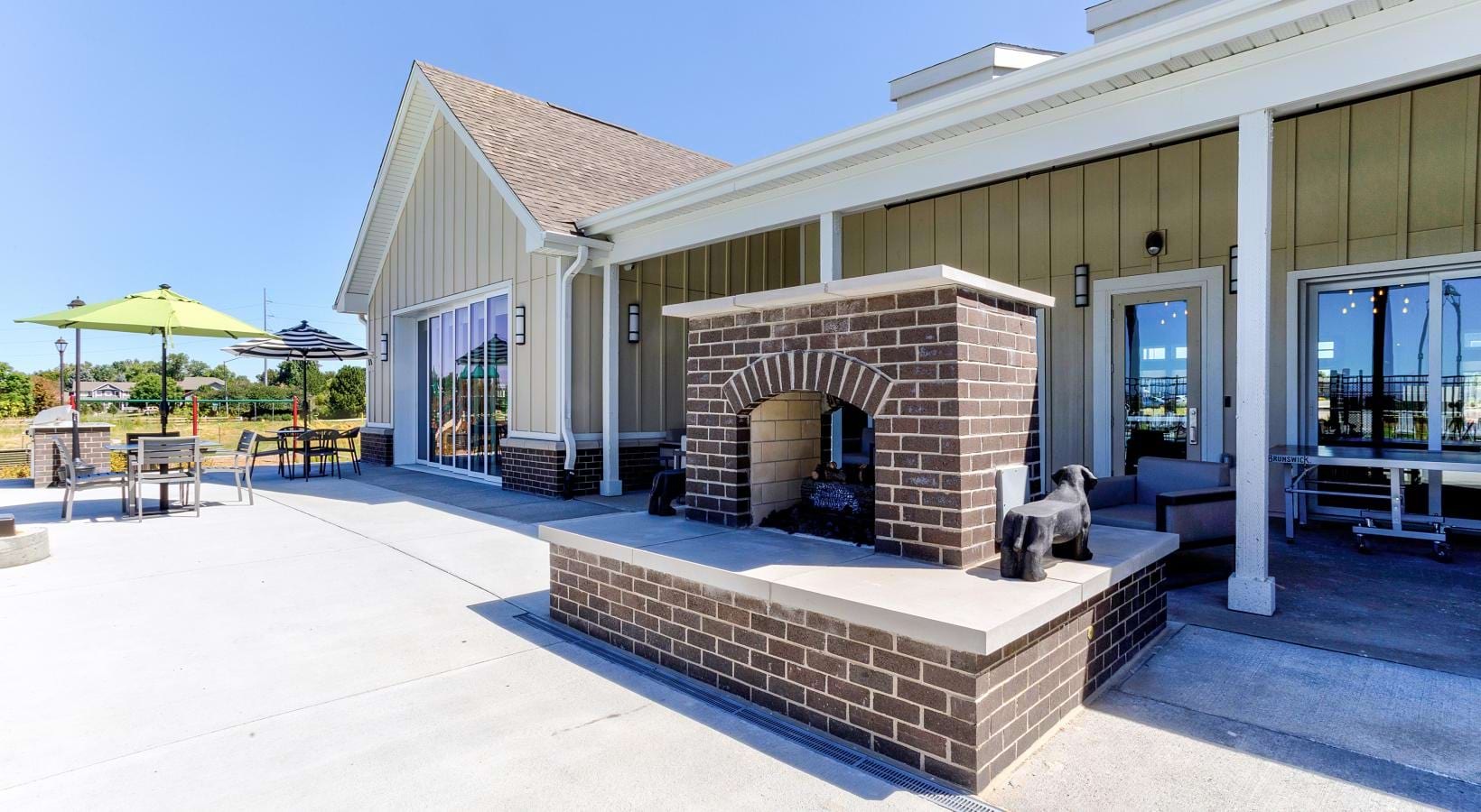 Cutting-edge amenities at your fingertips a lounge area with a fireplace