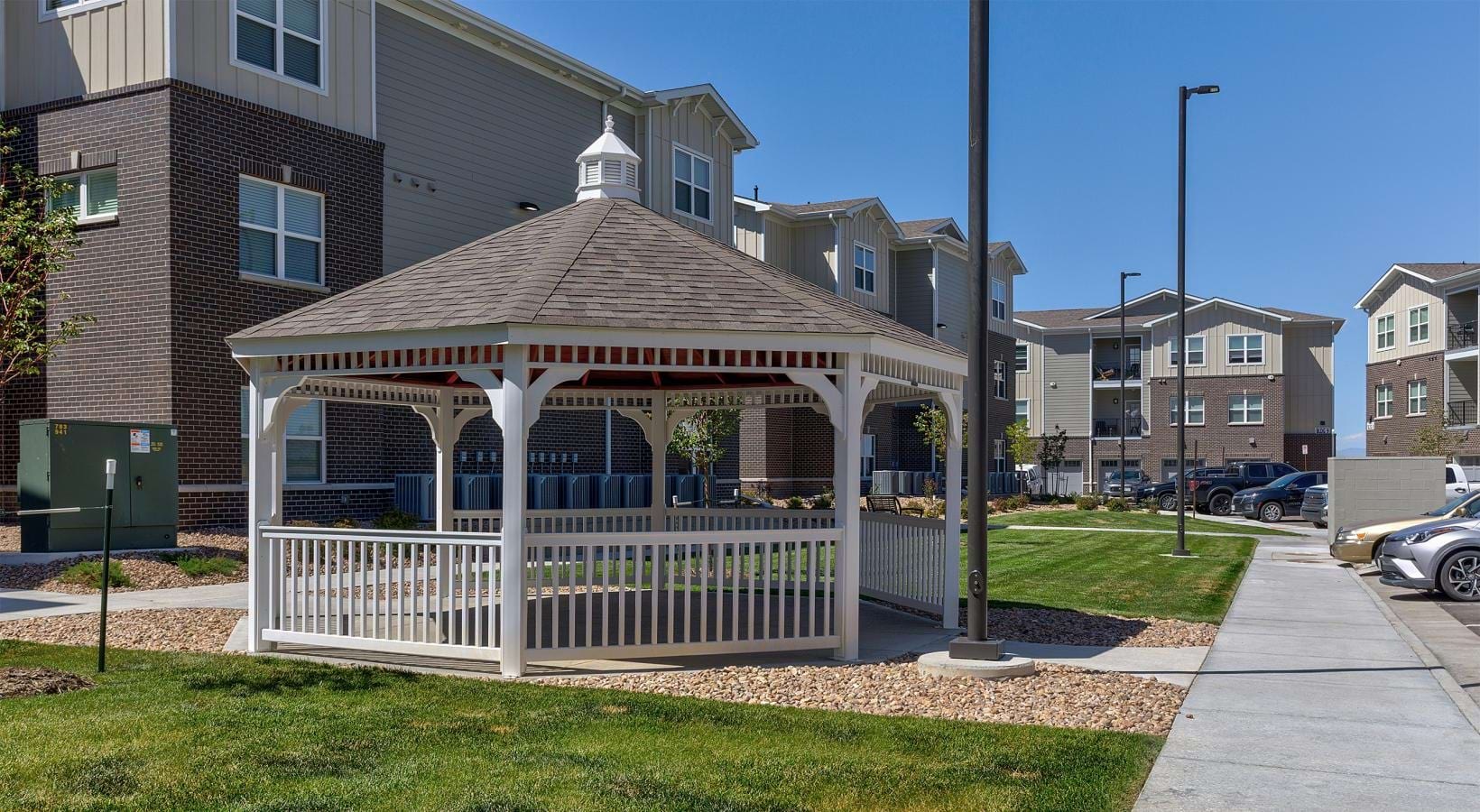 The essence of exceptional living a gazebo in a neighborhood