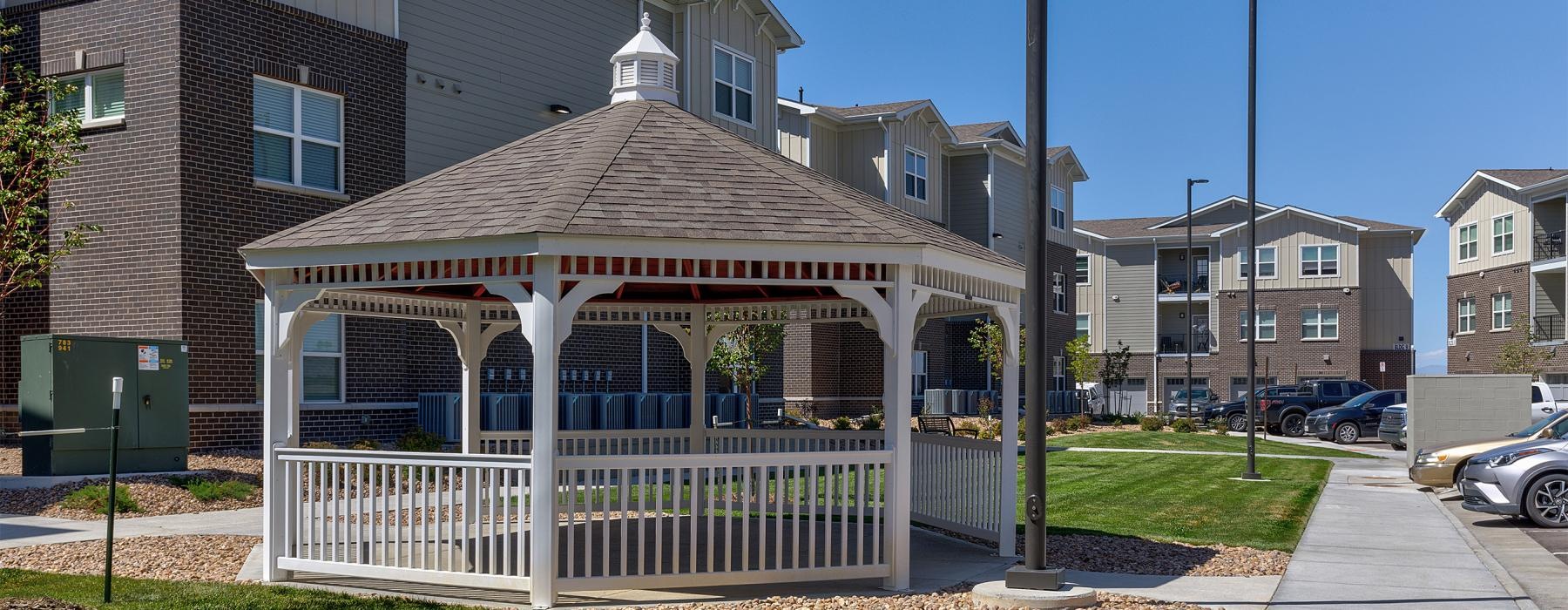 a gazebo in a neighborhood