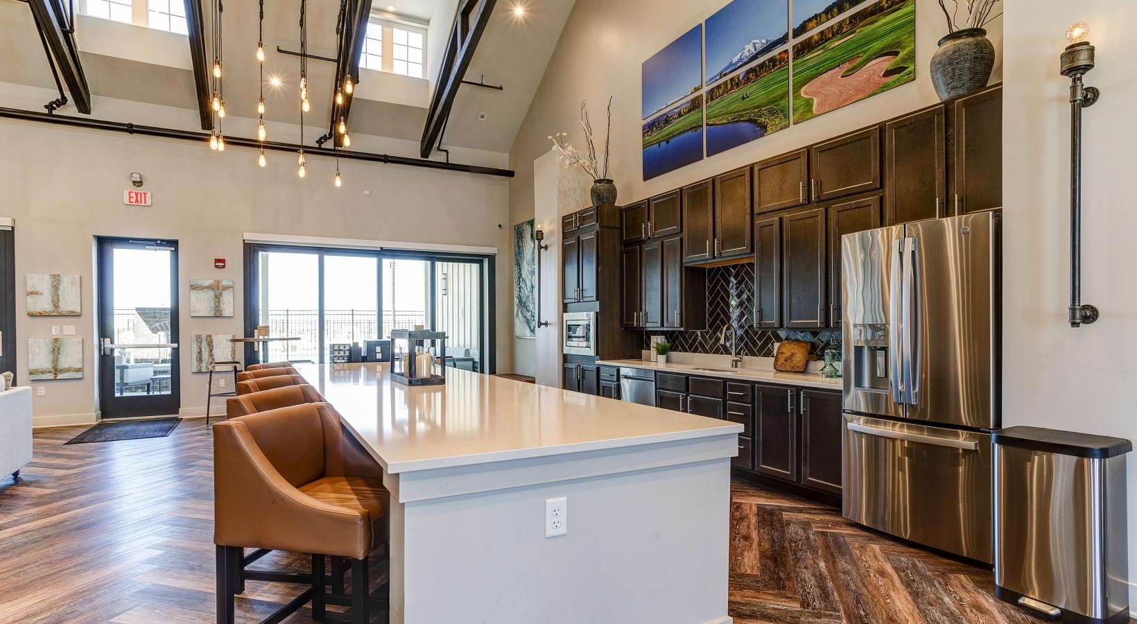 Everything within reach a kitchen with a bar and a dining table